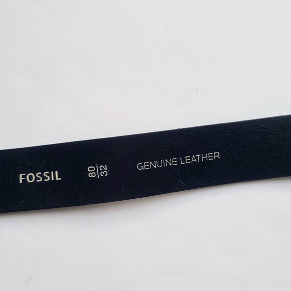 Fossil Black Genuine Leather Belt Men's 32 - Picture 6 of 6